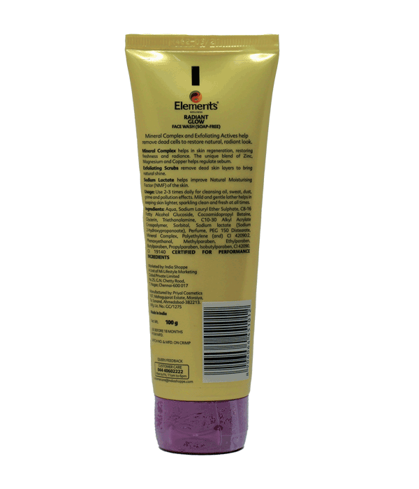 Elements Wellness Radiant Glow Face Wash (Soap-Free) (100g) - Image 2