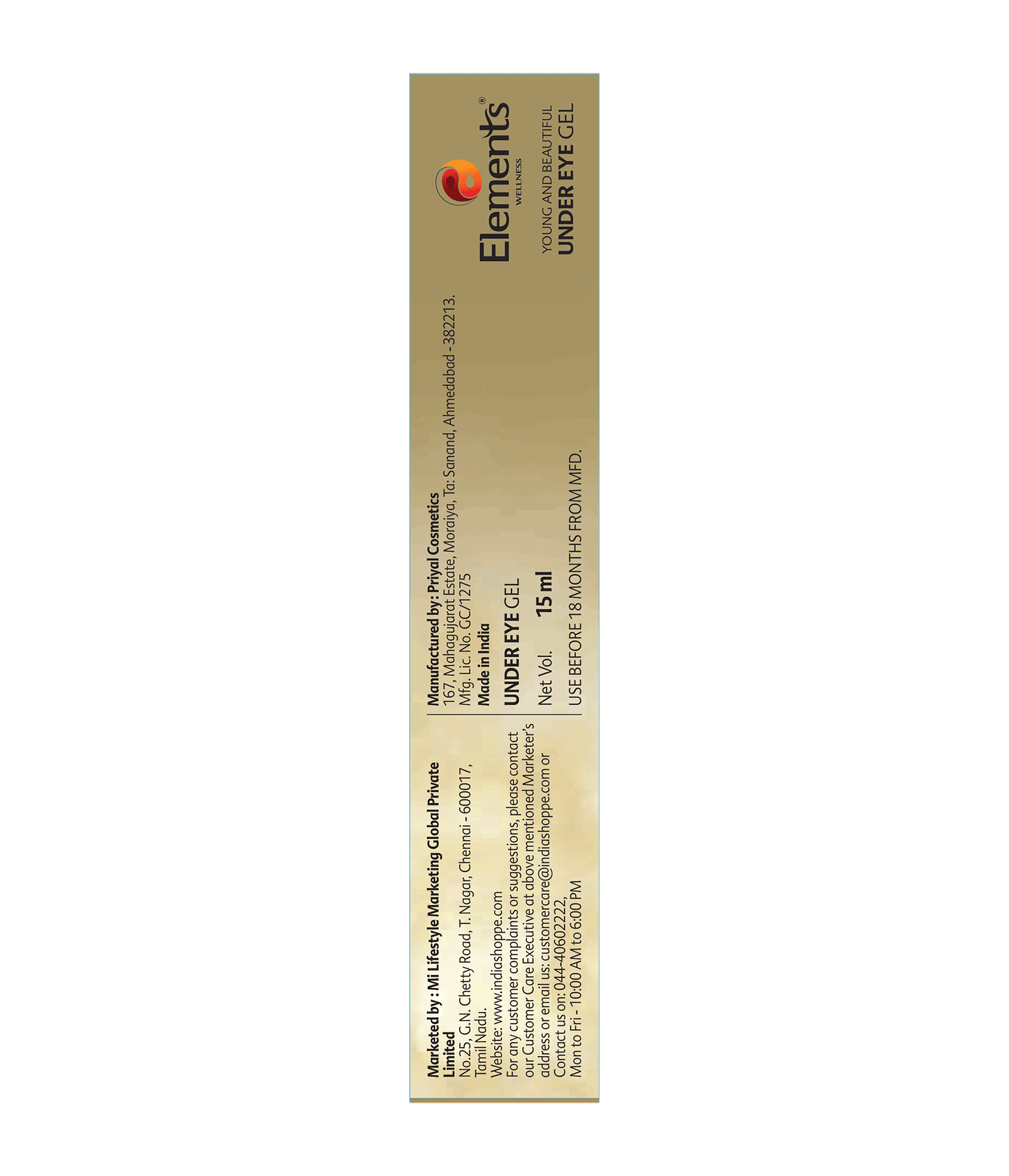 Elements Wellness Young and Beautiful Under Eye Gel (15ml) - Image 3