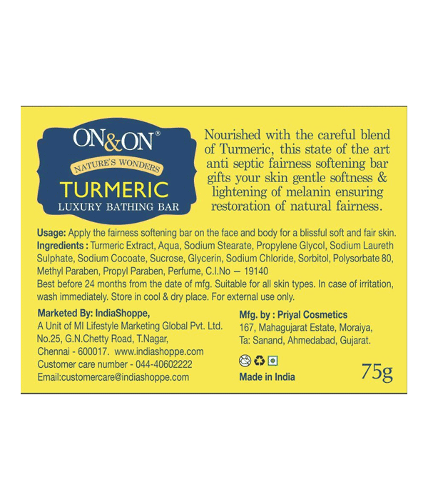 ON&ON Turmeric Luxury Bathing Bar (75g) - Image 2